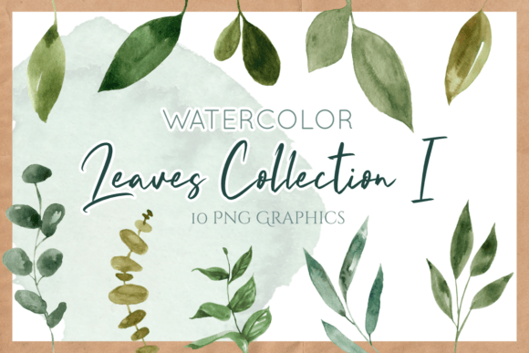Green Leaves Watercolor Graphics