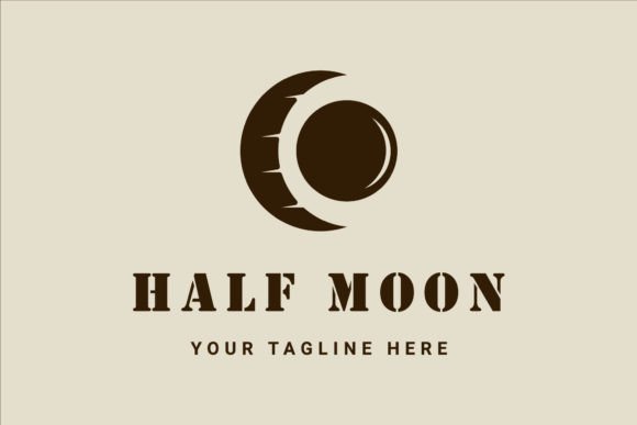 Half Moon Logo Vintage Vector Design: A Versatile Asset for Creative and Business Applications
