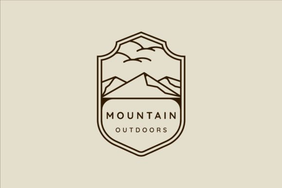 Mountain Line Art Simple Emblem Logo: A Versatile Design for Adventure and Outdoors Themes