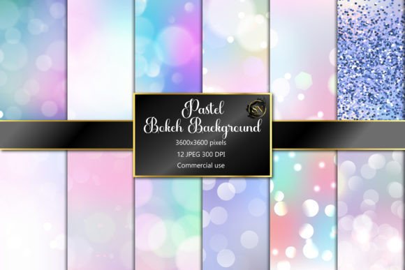 Pastel Bokeh Unicorn Digital Papers