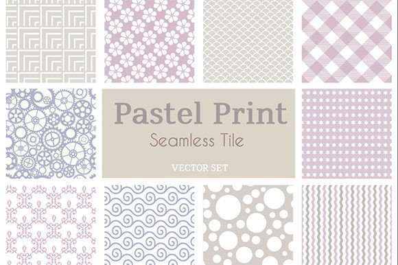 Set of Vector Tiled Seamless Collection: Elevating Design with Modern Pastel Patterns