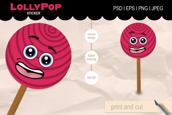Sweet Dessert Lollypop - Cartoon Sticker: A Versatile Design Asset for Creative Projects
