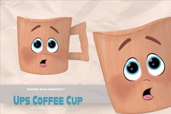 Ups Coffee Cup - Cartoon Character