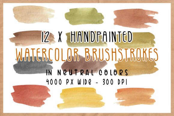 Watercolor Brush Strokes Neutral Colors
