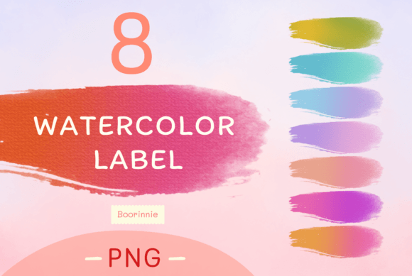 Watercolor Label Digital Paper Set for Creative Projects